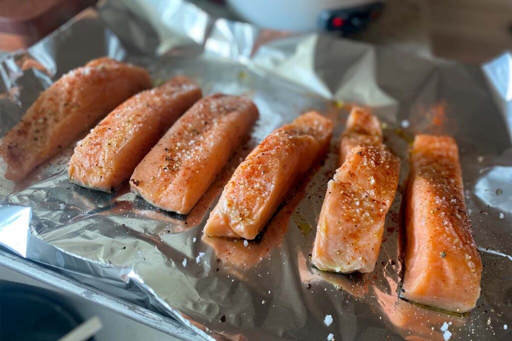 Picture of Salmon fried brown rice - Common Grains